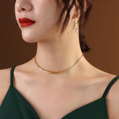 China 2021 TRENDY Fashion Jewelry Set Necklace Earrings Jewelry Delicacy Stainless Steel Necklace for sale