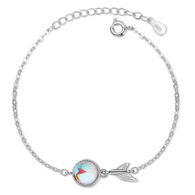 China BOHEMIA Bangle Korean Simple Colorful Moonstone Bracelet Women Style Cute Fish Charm Bracelets Jewelry (EJ1878) for sale