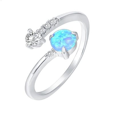 China Romantic 14K Gold Plated Opal Rings Stacking Rings Created Adjustable For Women for sale