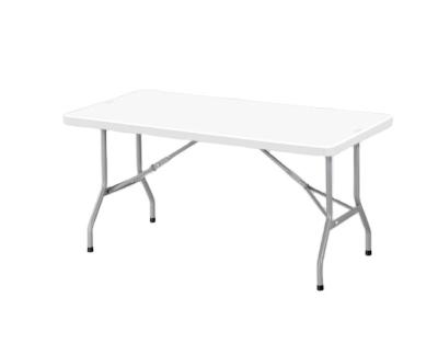 China Modern White Plastic Tables Rectangle Top Folding Table for sale