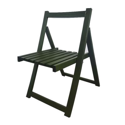 China Contemporary Camp Chair Folding Outdoor Portable Cheap Green Steel Pipe Wood Band Army Chairs for sale