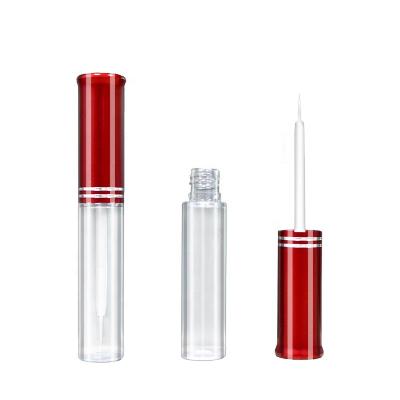 China Red Aluminum Eyelash Growth Cap 3ml Cosmetic Liquid Aluminum Eyelash Extension Glue Bottle And Tube Clear Packaging for sale