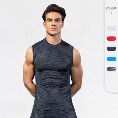 China Hot Selling Breathable Men Sexy 3D Printing Gym Muscle Jogging Tank Tight Solid Sleeveless Seamless Elastic Tops Sexy Sports Invest for sale