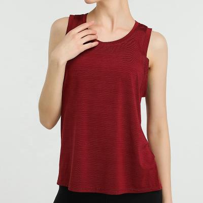 China Women's QUICK DRY Solid Loose Sporty Gym Muscle Pulsating Tank Tops for sale