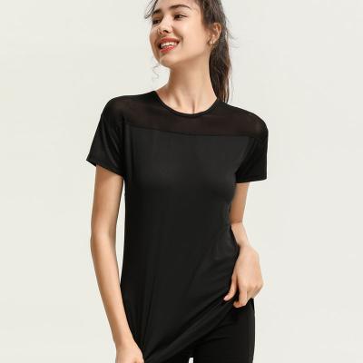 China Breathable Women Short Sleeve Mesh Breathable Fitness Running Loose Cool T-Shirts for sale