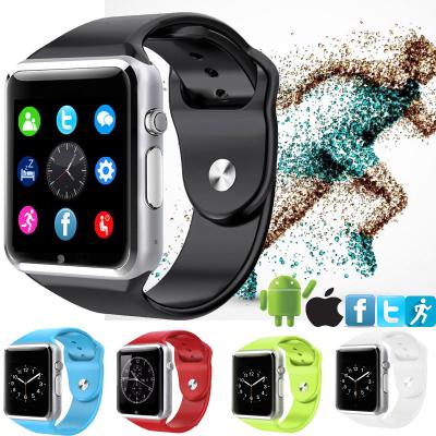 China A1 Smart Watch Bluetooth  Smartwatch Apple iWatch Support SIM TF Card Smart Wrist Watches With Silicone Strap for sale