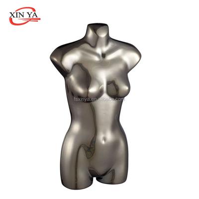 China Female Hollow-back Plastic Hanging Mannequin / Chrome Color Plastic Body Form / Plastic Hanging Display (#925-chrome silver/pearl black /Golden) for sale