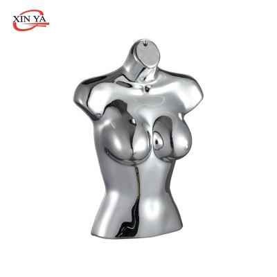 China Large Bust Chrome Hollow-back Female Plastic Body Shape Hanging Mannequin (812-02) for sale