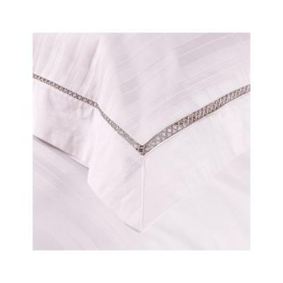 China Sustainable The Best Manufacturer Cloth Smooth  Feel Good Irregular Satin Strip White Jacquard Cotton Fabric for sale