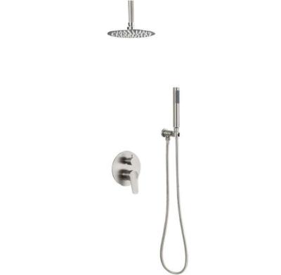 China Without Sliding Bar CE SUS304 With Ceiling Mount Arm Waterfall Shower Head Concealed Bathroom Shower Faucet Set for sale