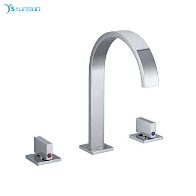 China New Modern Wall Mounted Faucets Modern Chrome Bathroom Basin Mixer Tap Metered Aquacubic Basin Faucet for sale