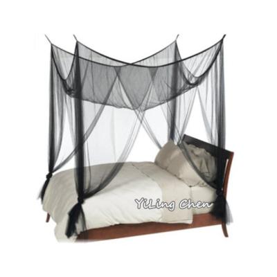 China 2021 Best Selling Luxurious Rectangular Bed Queen And King Sizes Quadrate Black Color Folded Mosquito Nets With Four Doors for sale