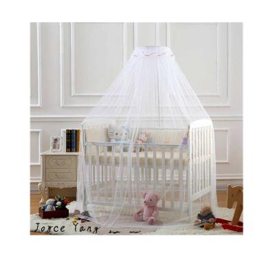 China 100% Polyester Safety Twin Baby Crib Wholesale Home Mosquito Net Mesh Fabric Bed Canopy For Baby Crib for sale