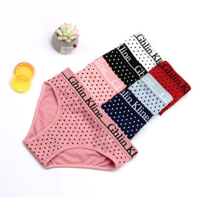 China Dots Spandex Cotton Soft Fashional Breathable Panties Breathable Underwear For Girls With Soft for sale