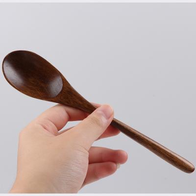 China High Quality Viable Hot Selling Dessert Smooth And Comfortable Coffee Handle Wooden Small Spoon for sale