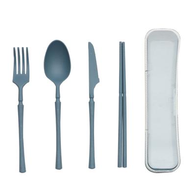 China Foldable 4-PC Cutlery Set High Temperature Resistant Eco Tableware Accessories Made Of Wheat Straw Fiber Various Sizes Eco-Friendly And Durable for sale