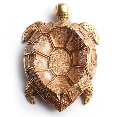 China Creatief Matrijzenafgietsel 100*140mm van het het Asbakje Gouden Zink van de Metaalschildpad de Legeringsasbakje Te koop