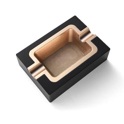 China Fashion Black Plating  12*8.5cm Rectangle Ashtray Pocket Cigarette Ashtray for sale