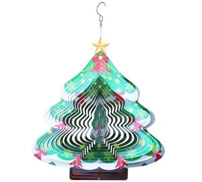 China Der Breiten-27cm drehende Weihnachtsbaum-Wind-Glockenspiele Metallwind-des Spinner-3D zu verkaufen