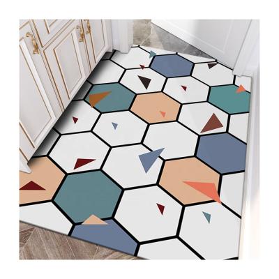 China New Design Washable Waterproof Hot Selling Custom PU Printed Kitchen Mat for sale