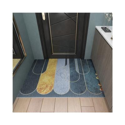 China Modern Design Washable Dust Removal PVC Cut Plastic Pile Grass Anti Slip PP Carpet Door Mat for sale