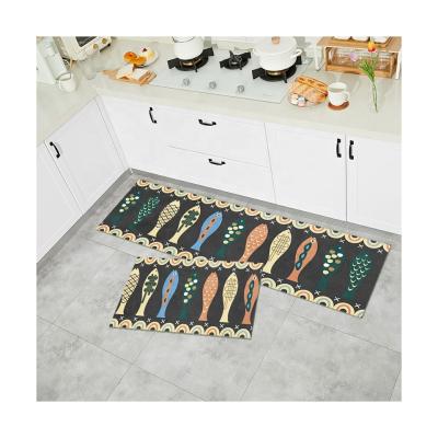 China Kitchen Mat Kitchen Carpet Factory Direct Sales Amazon Custom Printed PVC Anti-fatigue Soft Waterproof Floor Mat for sale