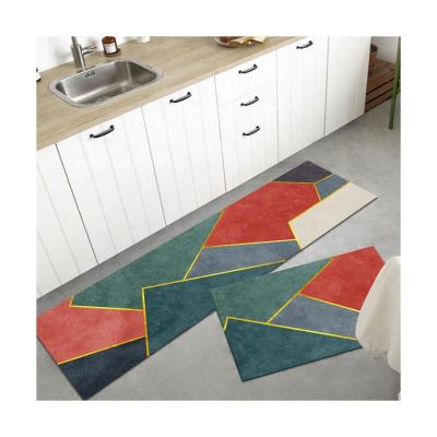 China Washable Non Slip Long Nordic Geometric Printed Kitchen Blankets And Rugs for sale