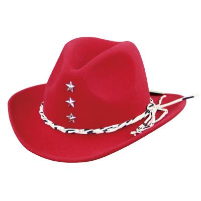 China Wholesale LiHua Comfortable 100% Wool Felt Brim Cowboy Hat Men Customized Cowboy Hats With Stars Unisex Large for sale