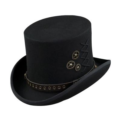 China Custom Image LiHua High End Product 100%Woolen Fedora Top Hat Grosgrain Ribbon for sale