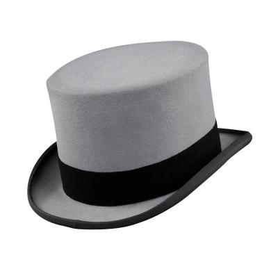 China Character Manufacturer Price Tall Top 100% Felt Hats Black Color Rabbit Top Hat for sale