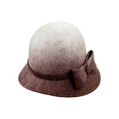 China Wholesale Custom Felt Bucket Hats Lovely Character LiHua Wool Bow Decorated Lady Wool Felt Bucket Hat for sale