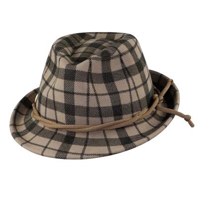 China Fashion \ LiHua Male Plaid Comfortable \ Durable Workmanship Customized Fedora Hats Trilby Hat Customized Felt for sale