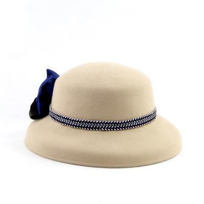 China Fashion Li Hua 100% Australian wool hats new unisex four-season fashion feather for women wool felt hats for sale