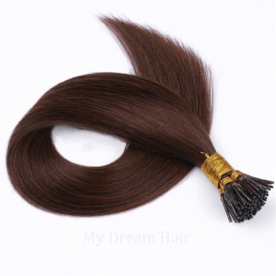 China 4# Prebonded Keratin I Tip Luxury Silk Straight Italian Hair Double Drawn Hair I Tip Hair Extensions for sale