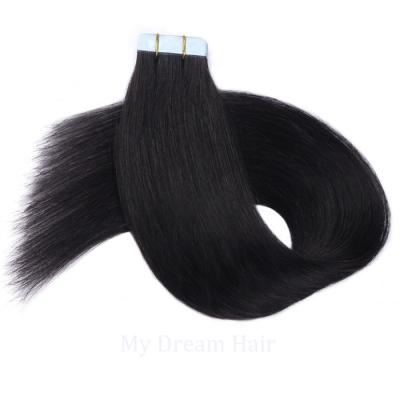 China Factory Direct 1b# Luxury Silk Straight Tape In Hair 100% Remy Virgin Double Drawn Hair Extensions Wholesale Hair Extension for sale