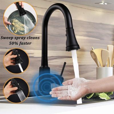 China Sense Faucets Evson Motion Sensor Kitchen Faucet, One/3 Hole 3 Sprayer Kitchen Faucet Matte Black Setting, Automatic Lower Kitchen Faucet for sale