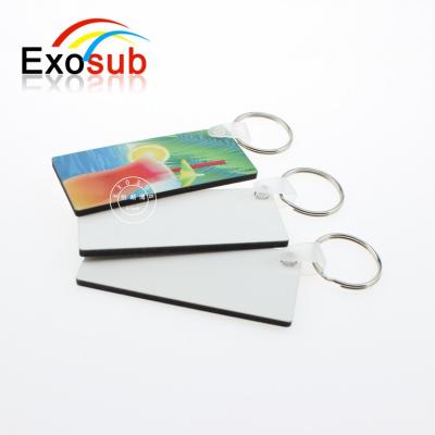 China Durable MDF Blank Sublimation Shopping Cart Brand Key Chain for sale