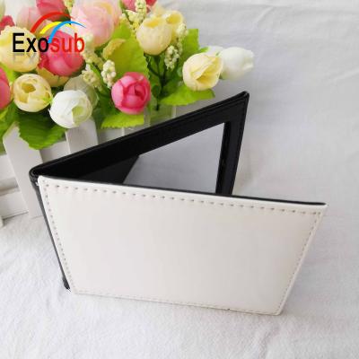 China Small size custom blank personalized leather pocket mirror for sublimation for sale