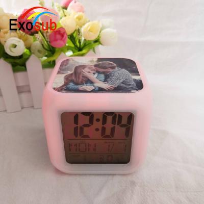 China Antique Style Customized Sublimation Blank Led Digital Alarm Clock From China for sale