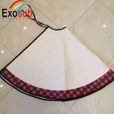 China eco friendly sublimation red and black buffalo plaid christmas tree skirts for wholesale for sale