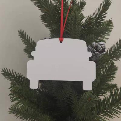 China Eco-Friendly High Quality Empty Wooden MDF Truck Ornaments Sublimation For Christmas for sale