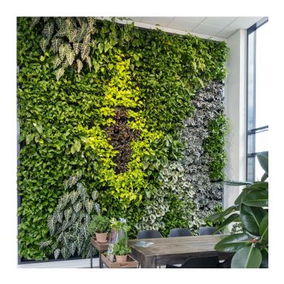 China Gift A Event Decoration Leaf Greenery Leaf Backdrop Panel Indoor Outdoor Vertical Decor Grape Foliage Plant Green Grass Wedding Artificial Wall for sale