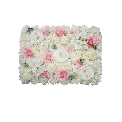 China Greenery Minimalist Decoration Wedding Artificial Silk Flower Wall Panel Backdrop for sale