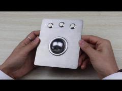 Metal Panel Industrial Trackball Mouse Desktop With 3 Buttons