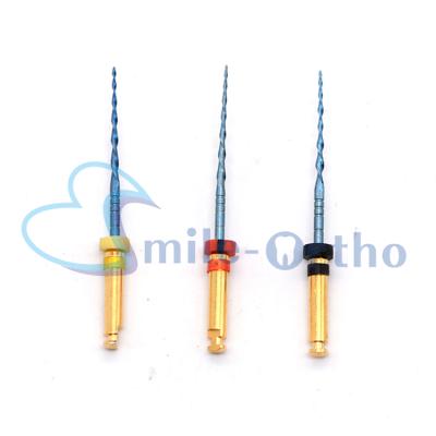 China Metal Smile Dental Heat Activated NITI Gold Endo File Root Canal Rotary Files for sale