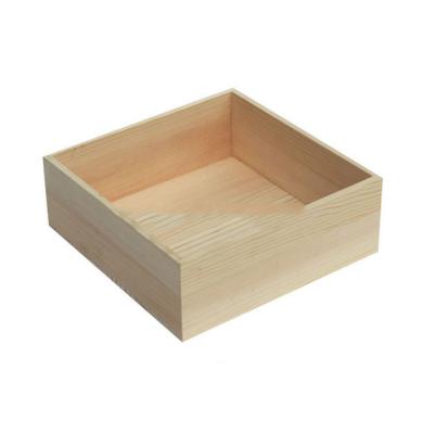 China Handmade natural unfinished wooden box with sliding lid or hinge lids for sale