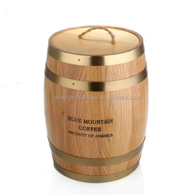 China Good Quality Handmade Custom Wooden Barrel for Coffee Beans Mini Wooden Barrels for sale