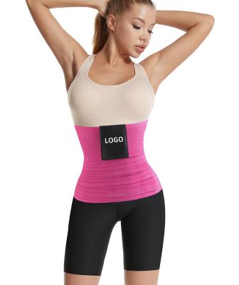 China Custom Slim Viable Logo Elastic Postpartum Belly Invisible Bandage Belly Wrap Band Train Around Stomach Shaper Waist Wrap Trainer for sale