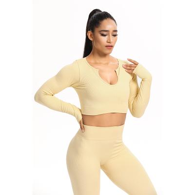 China Breathable Custom Made Two Piece Seamless Plus Size Workout Women Fitness Clothing Equipments Sports Gym Logo Jogging Yoga Suit Wear Set for sale