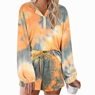 China 2021 New Wholesale OEM/ODM Polyester Pajamas 2 Piece Sleepwear Set Breathable Women Long Sleeve Homewear Pajamas for sale